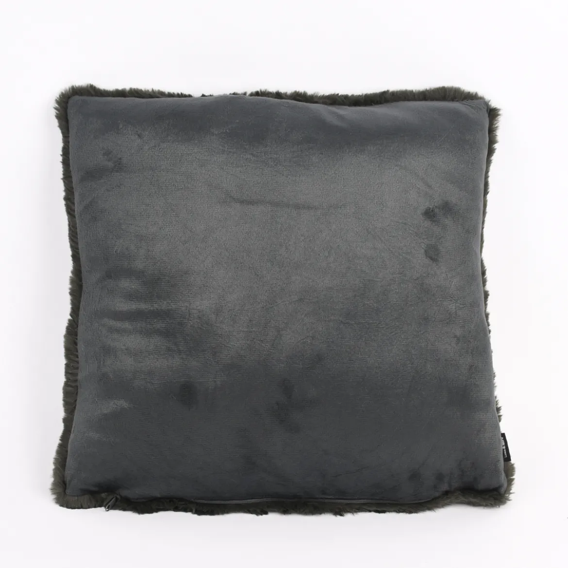 Deko Kuschelkissen Plüsch einfarbig dunkelgrau 45x45cm