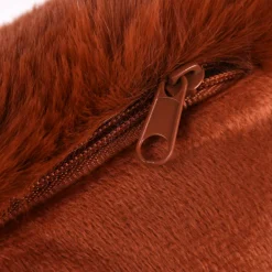 Deko Kuschelkissen Plüsch einfarbig dark camel 45x45cm