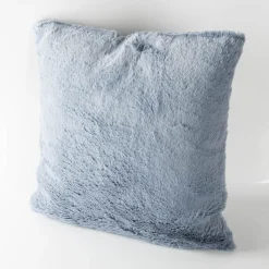 Deko Kuschelkissen Plüsch einfarbig eisblau 45x45cm