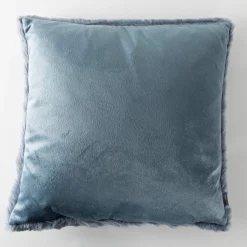 Deko Kuschelkissen Plüsch einfarbig eisblau 45x45cm