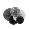 Deko Rosetten Black & White Mix Papier 5er Set schwarz weiß verschiedene Größen