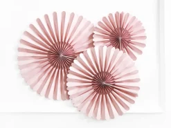 Deko Rosetten Wellenkante mit Perforierung Papier 3er Set rosa verschiedene Größen