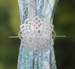 Dekospange Raffhalter Blume Ornament Aluminium