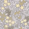 Dekostoff Basalt Blumen Gräser grau gelb 1,40m Breite