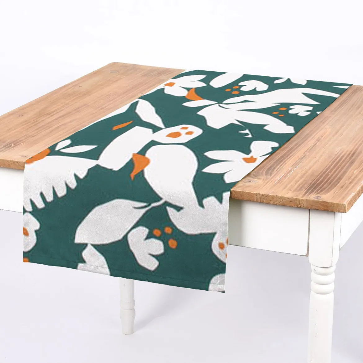 Dekostoff Baumwolle Canvas Ewazi Blätter Blumen abstrakt grün ecru 1,5m Breite