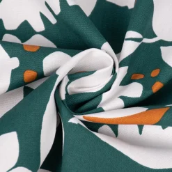 Dekostoff Baumwolle Canvas Ewazi Blätter Blumen abstrakt grün ecru 1,5m Breite