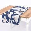Dekostoff Baumwolle Canvas Ewazi Blätter Blumen abstrakt blau ecru 1,5m Breite