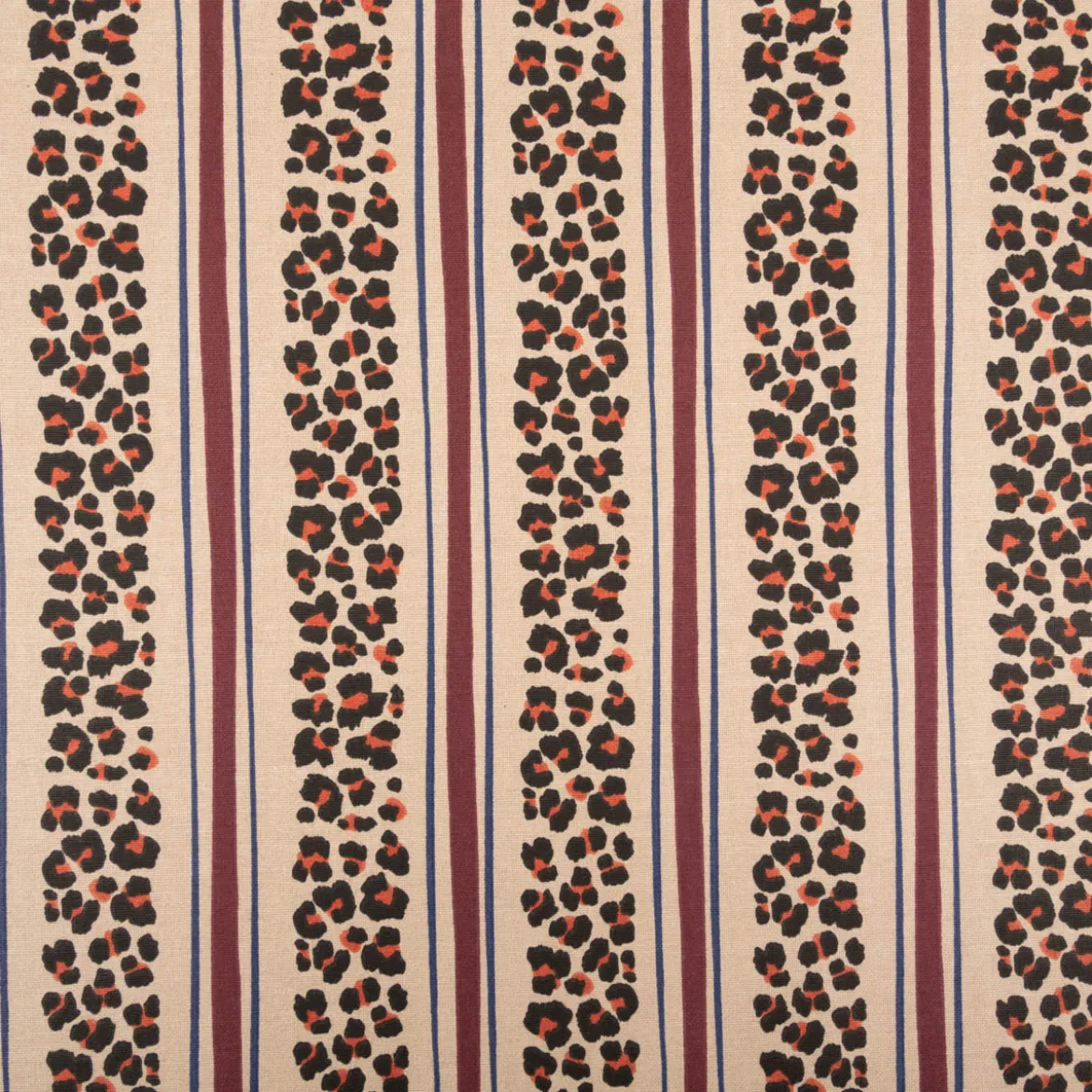 Dekostoff Baumwolle Canvas Halbpanama Leoli2 Leo Streifen beige bordeaux 1,50m Breite