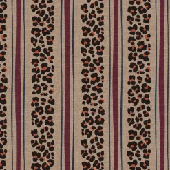 Dekostoff Baumwolle Canvas Halbpanama Leoli2 Leo Streifen beige bordeaux 1,50m Breite