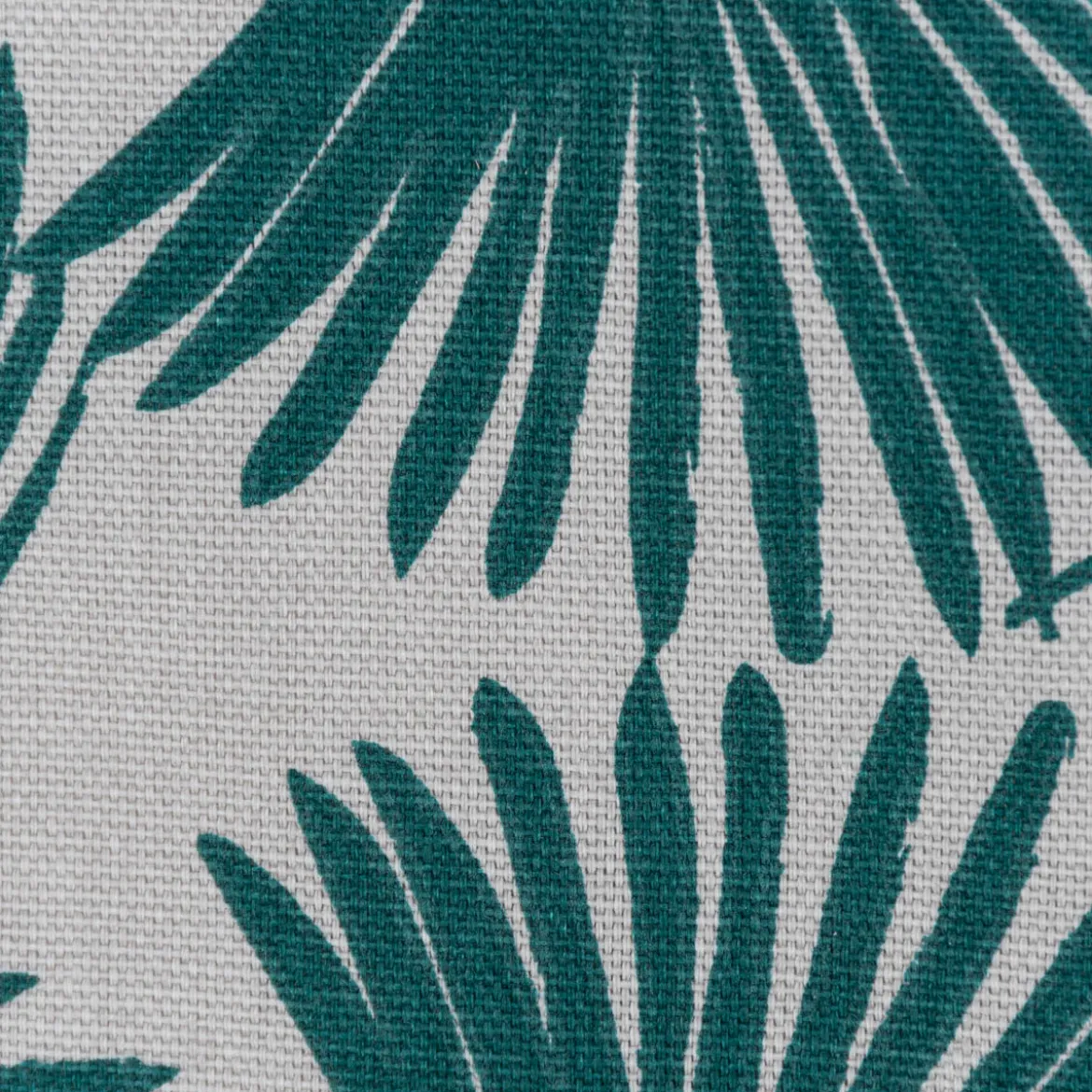 Dekostoff Baumwolle Canvas Halbpanama Jalia Palmenblätter natur grün 1,5m Breite