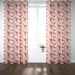 Dekostoff Baumwolle Canvas Laetizia Blumen abstrakt groß rot rosa 1,5m Breite
