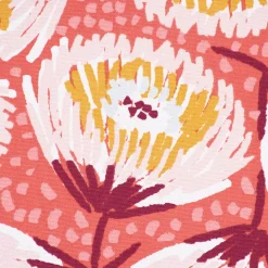 Dekostoff Baumwolle Canvas Laetizia Blumen abstrakt groß rot rosa 1,5m Breite