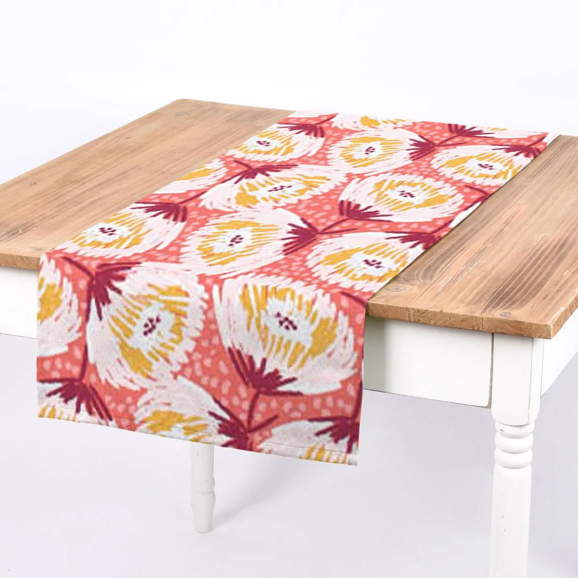 Dekostoff Baumwolle Canvas Laetizia Blumen abstrakt groß rot rosa 1,5m Breite