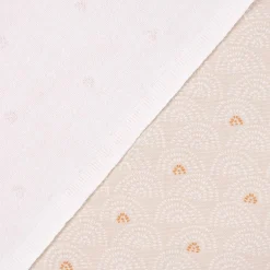 Dekostoff Baumwolle Canvas Ponto Hügel Bogen beige weiß 1,5m Breite