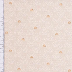 Dekostoff Baumwolle Canvas Ponto Hügel Bogen beige weiß 1,5m Breite