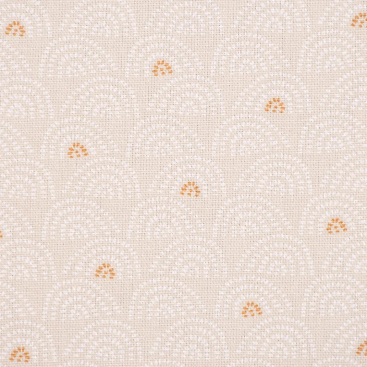 Dekostoff Baumwolle Canvas Ponto Hügel Bogen beige weiß 1,5m Breite