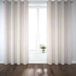 Dekostoff Baumwolle Canvas Ponto Hügel Bogen beige weiß 1,5m Breite