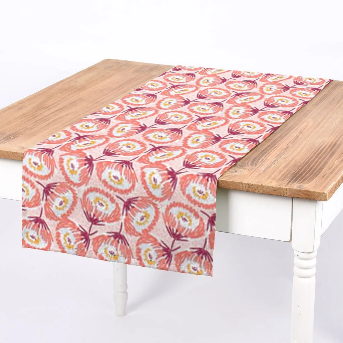 Dekostoff Baumwolle Canvas Tesaya Blumen abstrakt klein rosa rot 1,5m Breite