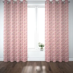Dekostoff Baumwolle Canvas Tesaya Blumen abstrakt klein rosa rot 1,5m Breite