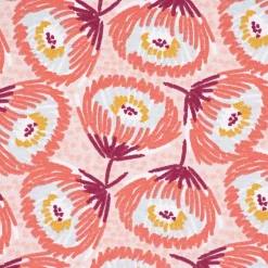 Dekostoff Baumwolle Canvas Tesaya Blumen abstrakt klein rosa rot 1,5m Breite