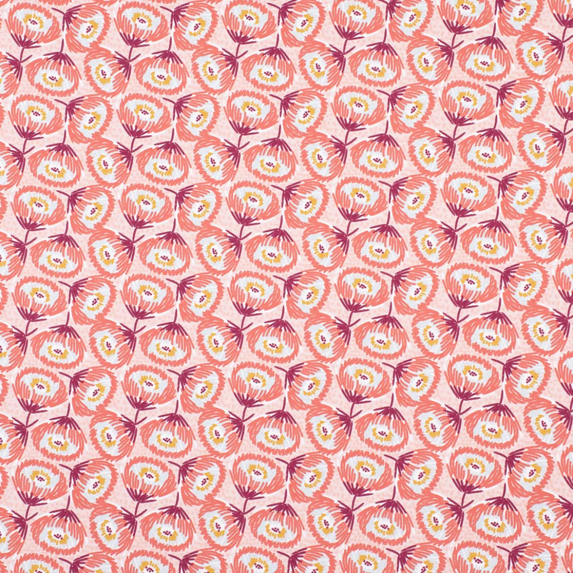 Dekostoff Baumwolle Canvas Tesaya Blumen abstrakt klein rosa rot 1,5m Breite