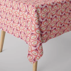 Dekostoff Baumwolle Canvas Tesaya Blumen abstrakt klein rosa rot 1,5m Breite