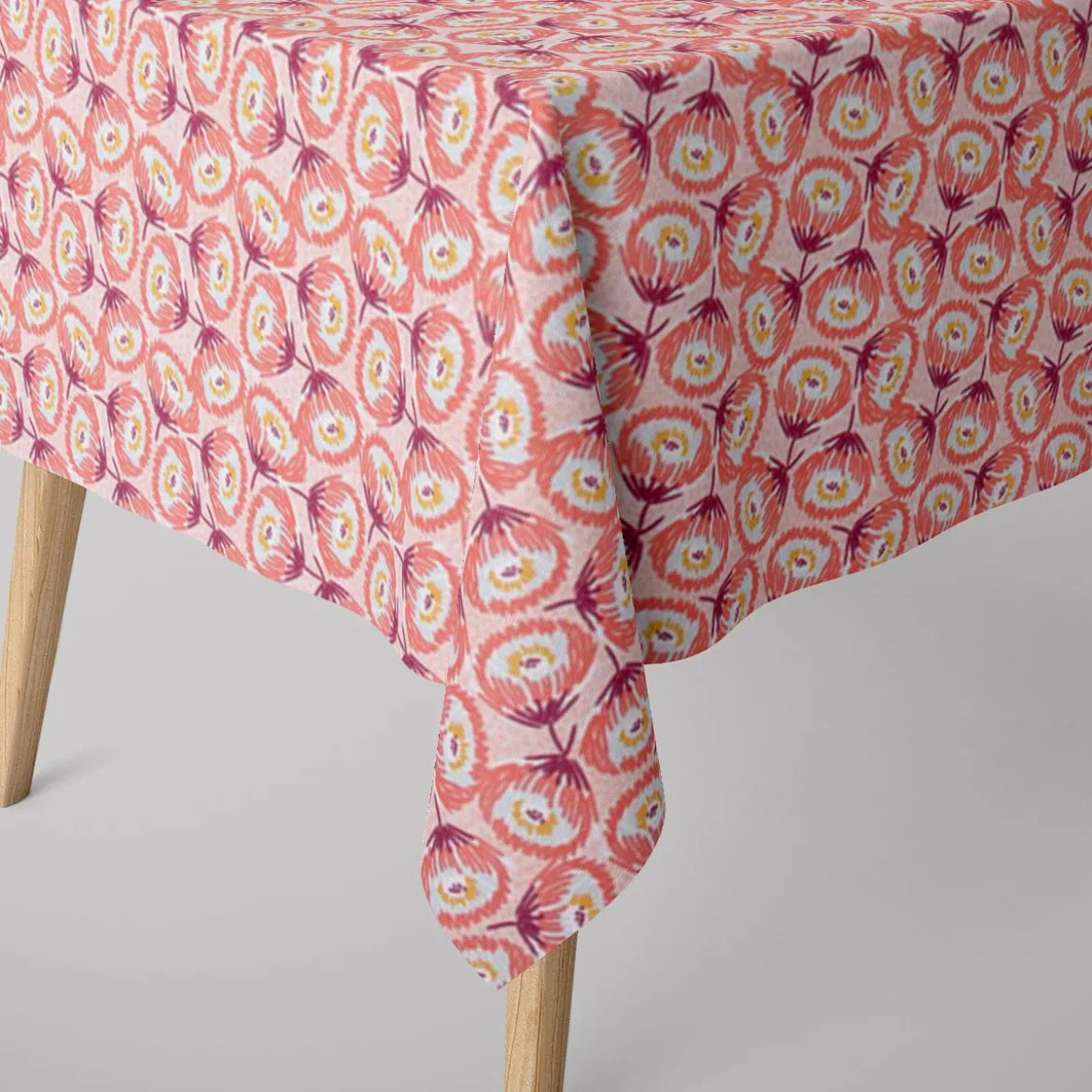 Dekostoff Baumwolle Canvas Tesaya Blumen abstrakt klein rosa rot 1,5m Breite