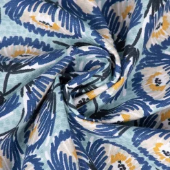 Dekostoff Baumwolle Canvas Tesaya Blumen abstrakt klein blau 1,5m Breite