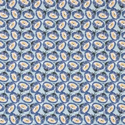 Dekostoff Baumwolle Canvas Tesaya Blumen abstrakt klein blau 1,5m Breite