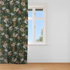 Dekostoff Baumwolle ZOOP Blumen Zebra grün braun weiß schwarz 1,5m Breite