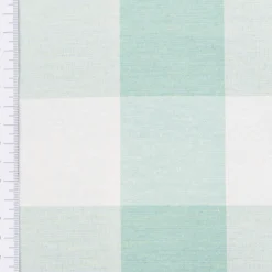Dekostoff Baumwoll-Mischgewebe große Karos 5,5x5,5cm mintgrün weiß 2,80m Breite