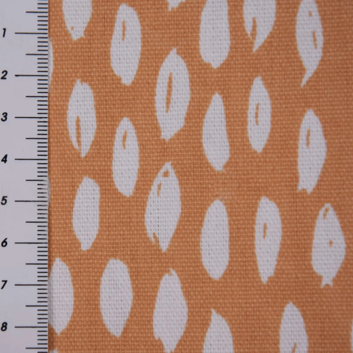 Dekostoff Baumwollstoff Bayside Tupfen Pinselstriche orange weiß 1,38m Breite