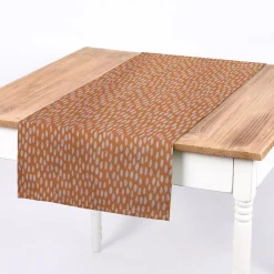 Dekostoff Baumwollstoff Bayside Tupfen Pinselstriche orange weiß 1,38m Breite