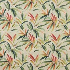 Dekostoff Baumwollstoff Blätter Zweige beige grün rot 1,40m Breite