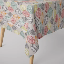 Dekostoff Baumwollstoff Canyon Blätter beige braun grün rot 1,4m Breite