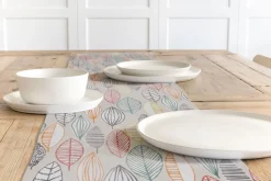 Dekostoff Baumwollstoff Canyon Blätter beige braun grün rot 1,4m Breite