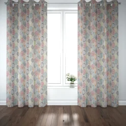 Dekostoff Baumwollstoff Canyon Blätter beige braun grün rot 1,4m Breite