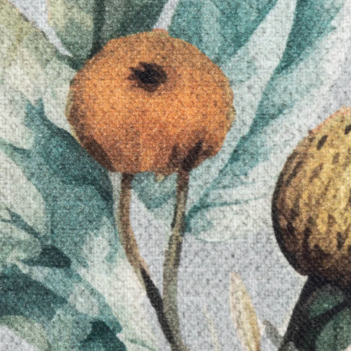 Dekostoff Baumwollstoff Canvas Stoff Vorhangstoff Digitaldruck Vintage Blumen blaugrau 1,40m Breite