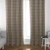 Dekostoff Baumwollstoff Dreiecke in Reihen beige petrol ocker schwarz 1,4m Breite