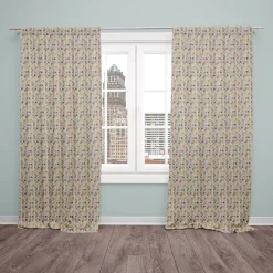 Dekostoff Baumwollstoff Dreiecke in Reihen beige petrol ocker schwarz 1,4m Breite