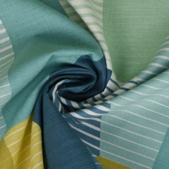 Dekostoff Baumwollstoff geometrisch Retro Sechseck blau grün weiß 1,4m Breite