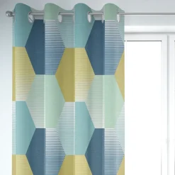Dekostoff Baumwollstoff geometrisch Retro Sechseck blau grün weiß 1,4m Breite