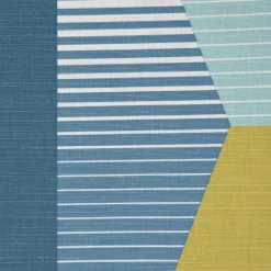 Dekostoff Baumwollstoff geometrisch Retro Sechseck blau grün weiß 1,4m Breite