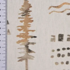 Dekostoff Baumwollstoff Halbpanama Bären Wald weiß braun 1,40m Breite