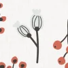 Dekostoff Baumwollstoff Halbpanama Weihnachtsstoff Merry Christmas Blumen Blätter Beeren Eicheln ecru 1,40m Breite