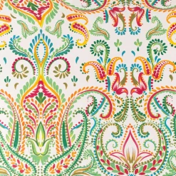 Dekostoff Baumwollstoff Halbpanama Paisley Ornamente weiß bunt 1,40m Breite