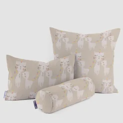 Dekostoff Baumwollstoff Halbpanama Katzen Caticorn beige pastell raumhoch 2,80m Breite