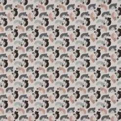 Dekostoff Baumwollstoff Halbpanama Katzen mit Wollknäuel weiß mint rosa schwarz 1,40m Breite