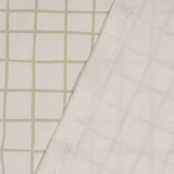 Dekostoff Baumwollstoff Halbpanama Karo Gitter wollweiß beige raumhoch 2,80m Breite