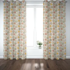 Dekostoff Baumwollstoff Halbpanama wollweiß mit Blumen Blüten bunt raumhoch 2,80m Breite